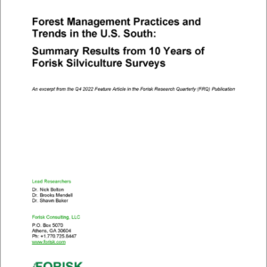 Forest Management Practices and Trends in the U.S. South: Summary Results from 10 Years of Forisk Silviculture Surveys