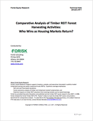 Comparative Analysis of Timber REIT Forest Harvesting Activities: Who Wins as the Housing Markets Return? 